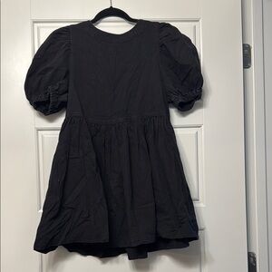 Classic Black Bubble-Hem Babydoll Dress